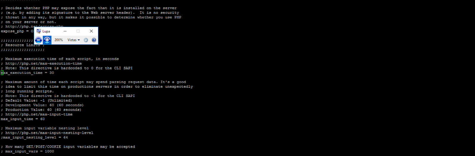 Ajuste de max_execution_time